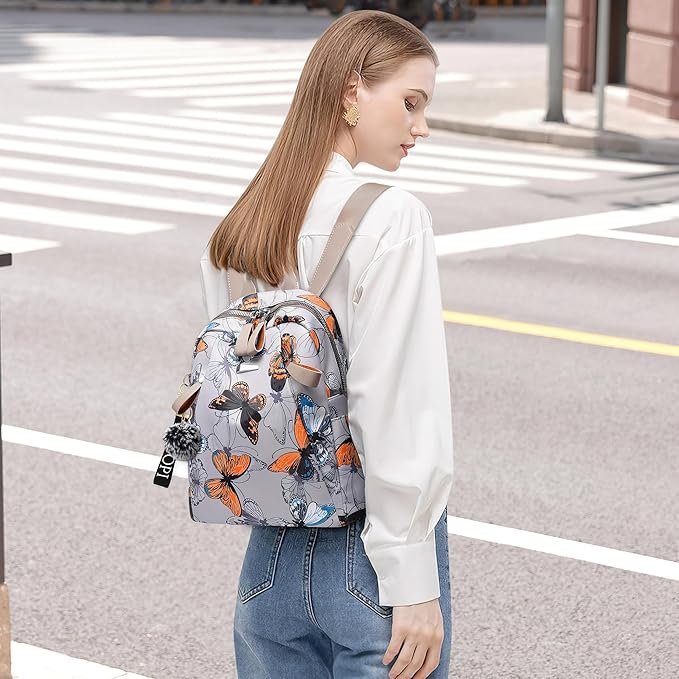 Mochila Mariposas Con Llavero