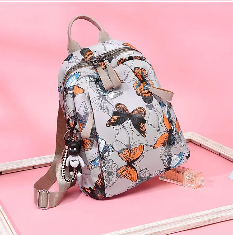 Mochila Mariposas Con Llavero