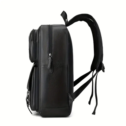 Mochila Cuero Pu Con Bolsillos Delantero